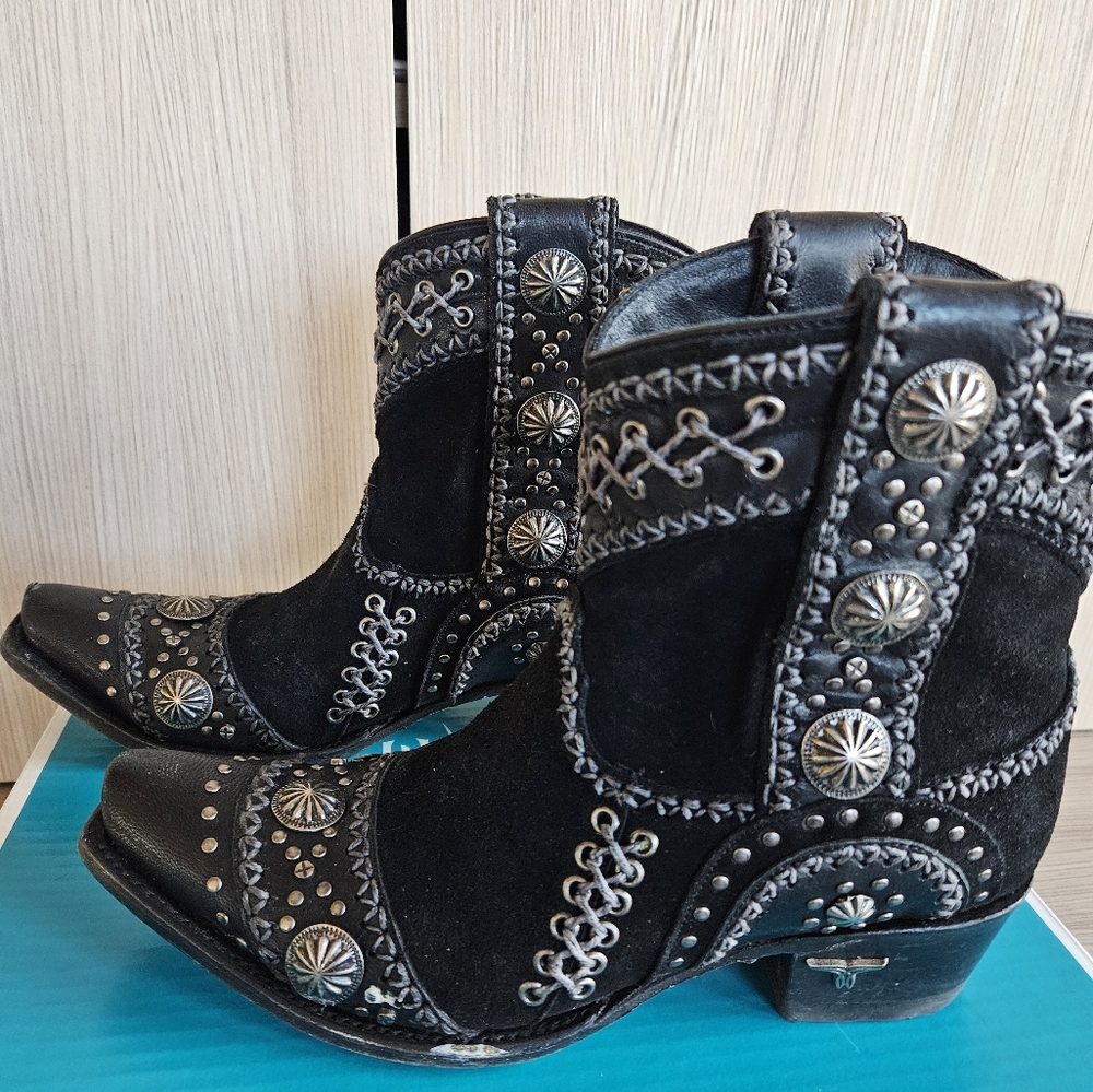 Black Embroidered Western Boots